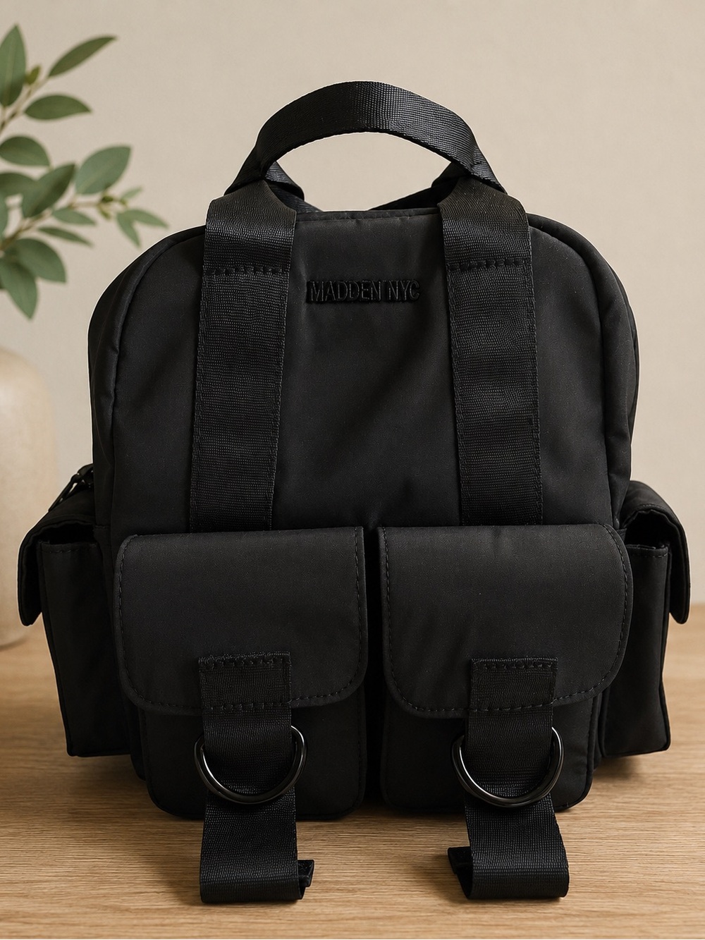 Black Madden NYC Black Utility Backpack